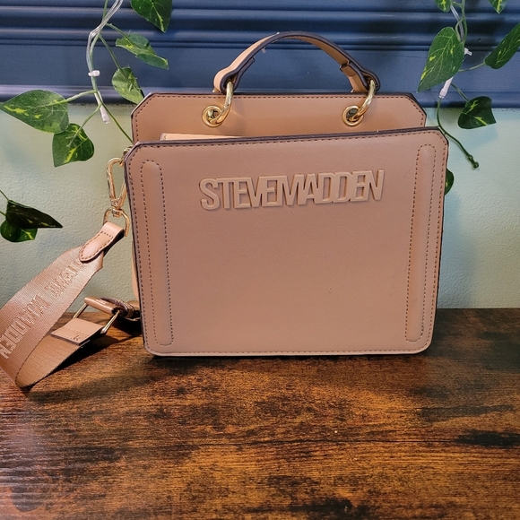 Steve Madden Beige Crossbody Messenger Bag Preowned - Picture 7 of 11